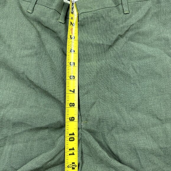 VTG Leisure Suit Slacks Pants Mens 35x30 Green Rayon Straight Leg Talon 70s - Picture 6 of 11